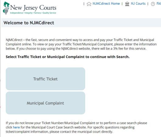 Pay NJ Parking Tickets Online